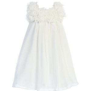 Little Girls Elegant Chiffon Floral Baby Doll Easter Party Flowers Girls Dresses